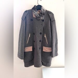 Vintage Escada brown Double-Breasted Pea Coat